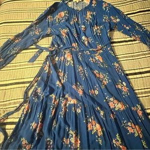 Loft Plus Blue Floral Maxi Dress size 20